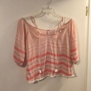 Bethany Mota peep shoulder top
